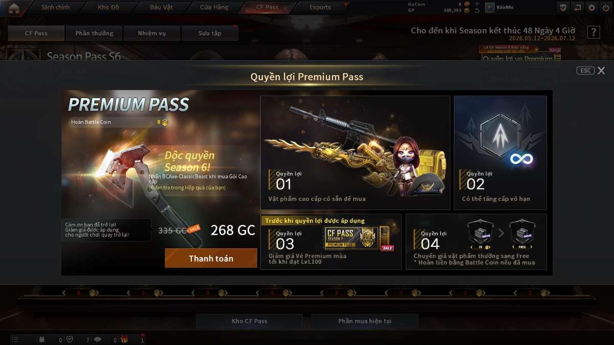 shop acc cf uy tin gia re